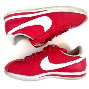 Nike red white Cortez running shoes